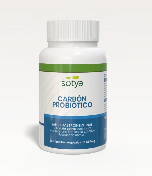 Carbón activado con Probióticos (90 Cápsulas de 550mg)-SOTYA