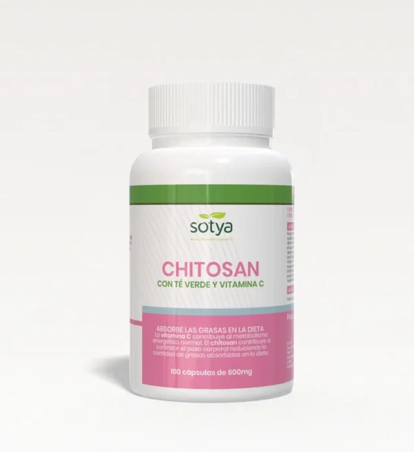 Chitosán con Té Verde y Vitamina C (100 Cápsulas de 600mg)-SOTYA
