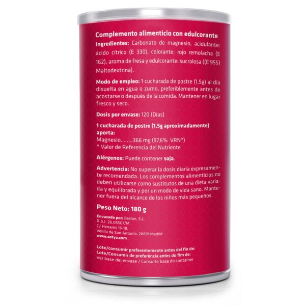 Carbonato de Magnesio Fresa (Bote con polvo de 180g.)