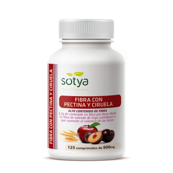 Fibra con Pectina y Ciruela (125 Comprimidos de 600mg. Peso neto 75g.)