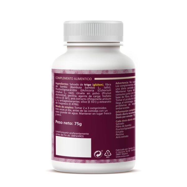 Fibra con Pectina y Ciruela (125 Comprimidos de 600mg. Peso neto 75g.)
