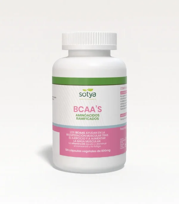 BCAA´S Aminoácidos Ramificados (120 Cápsulas de 600mg)-SOTYA