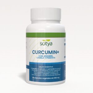 CURCUMIN+ con Jengibre, Canela y Pimienta 60 cápsulas vegetales de 550mg-Sotya