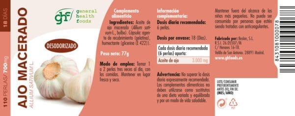 Ajo macerado (110 Perlas de 700mg)- GHF 4