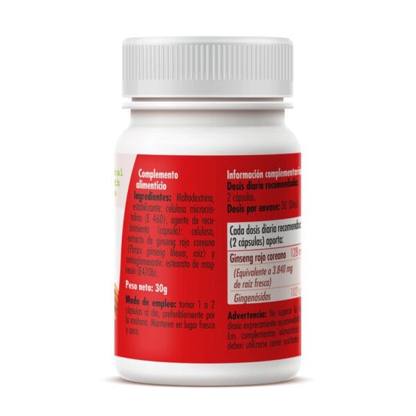 Ginseng Rojo Coreano (60 Cápsulas de 500mg. Peso neto 30g.)- GHF