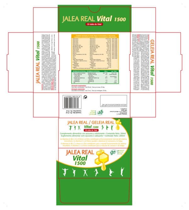 Jalea Real (20 Viales Jalea Real vital 1500 de 10ml. Contenido neto 200ml.)- GHF