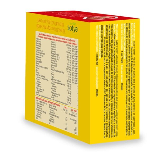 Jalea Real con Ginseng (20 Viales Jalea Real vital con ginseng de 10ml. Contenido neto 200ml.)