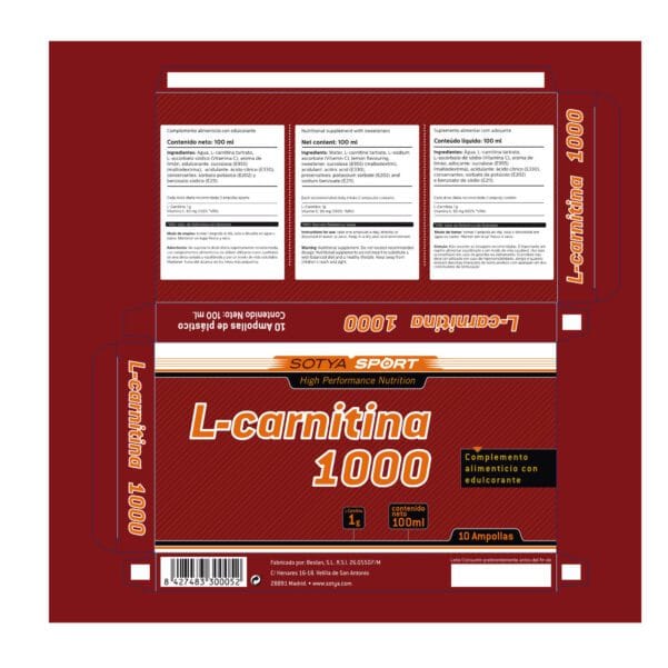 L-Carnitina 1000 (10 Ampollas de plástico de 1000mg)