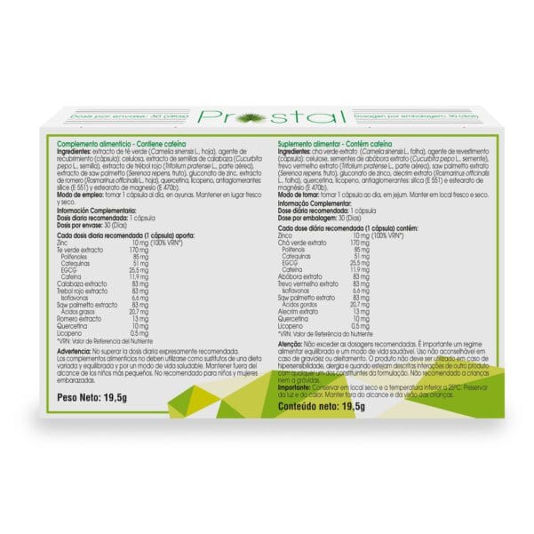 Prostal (30 Cápsulas de 650mg en blister. Peso neto 19,5g.)