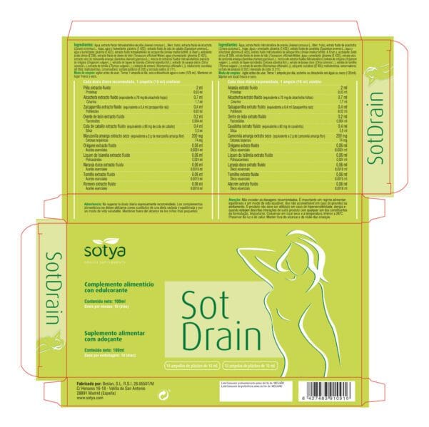 Sot Drain (10 Ampollas de plástico de 10ml. Peso neto 100ml.)
